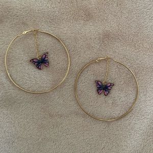 Butterfly Hoop Earrings